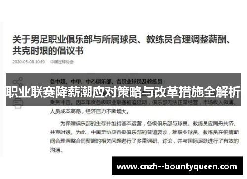 职业联赛降薪潮应对策略与改革措施全解析