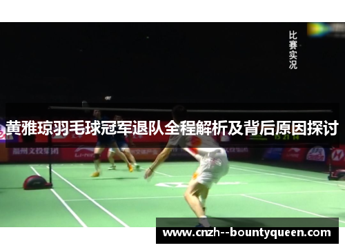 黄雅琼羽毛球冠军退队全程解析及背后原因探讨